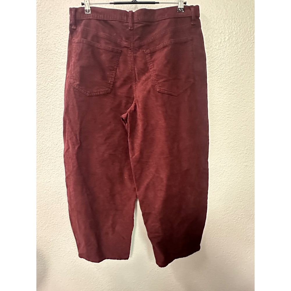 Universal Thread Burgundy Corduroy Easy Barrel High Rise Pants 14R New - Picture 2 of 7